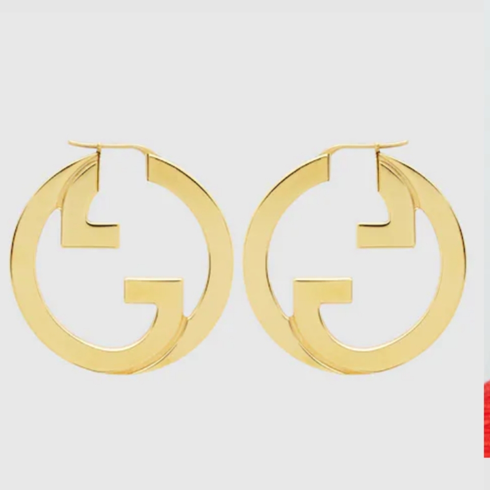 Gucci Gold Logo Hoop Earrings
